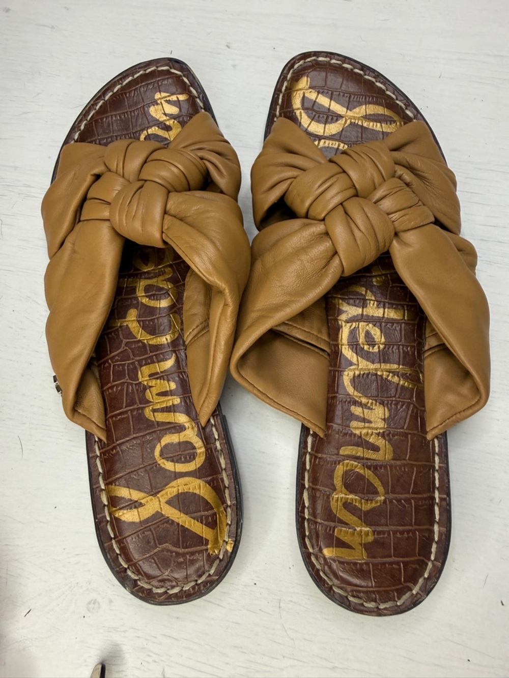 Sam Edelman Garson Slide Sandal Knotted Leather Cushioned Sz 8 - Picture 8 of 13